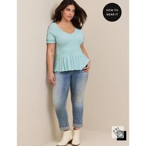 NWT Torrid Smocked Peplum Shirt Large 2X 3X Size 0